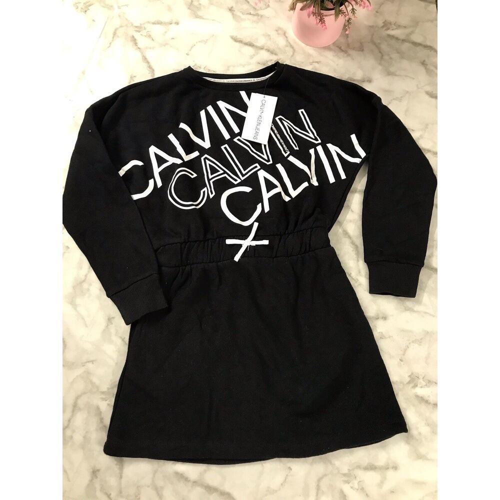 Calvin Klein Girls Performance Long Sweatshirt Pullover Logo Design Sz M(8/10)